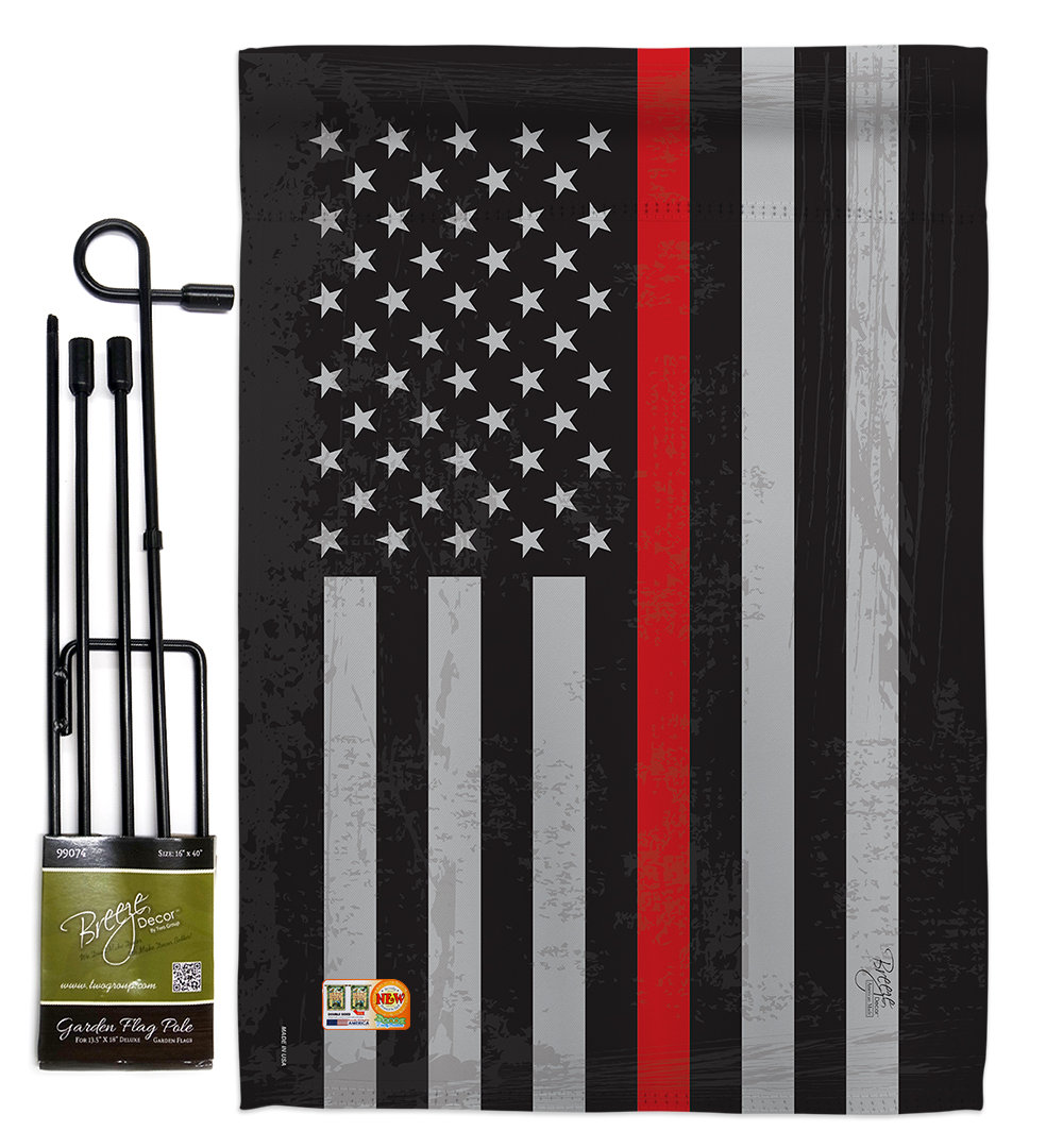 Double Sided 18.5'' H x 13'' W Polyester Flag Set Breeze Decor