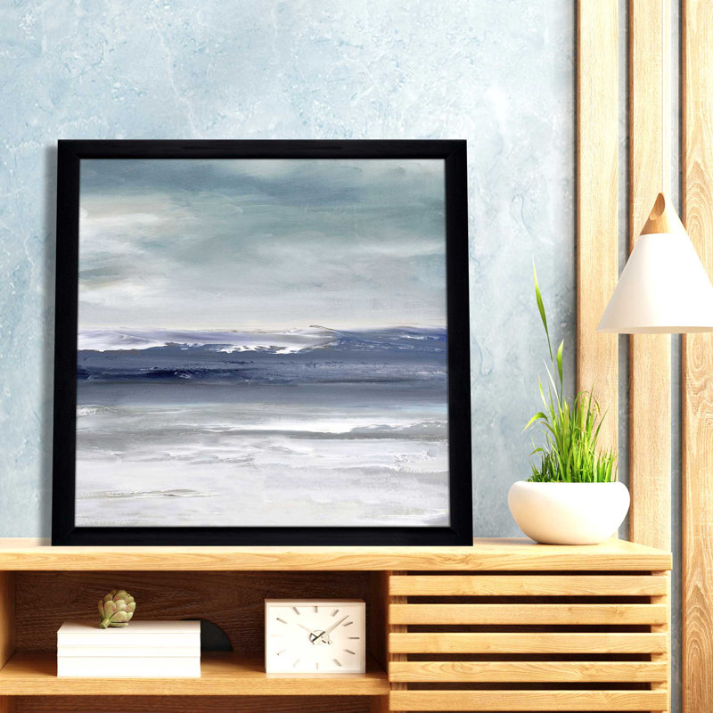 Sandpiper Bay par Sally Swatland - Peinture, L 31,5 po x H 31,5 po, Cadre noir