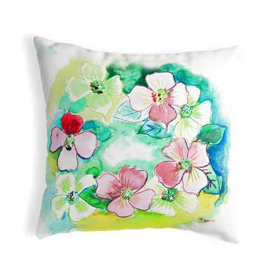 Flower Wreath Indoor/Outdoor Throw Pillow