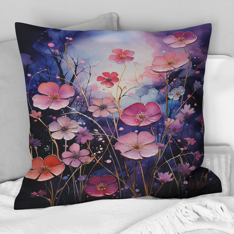 Coussin rose et mauve fuchsia Fantasy I - Fuchsia