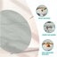 Plateau de table rond en verre trempé de 36 pouces avec design en marbre, plateau de remplacement et de couverture, table de salle à manger grise, table de café, table de patio, convient pour l'intérieur et l'extérieur-1520565918