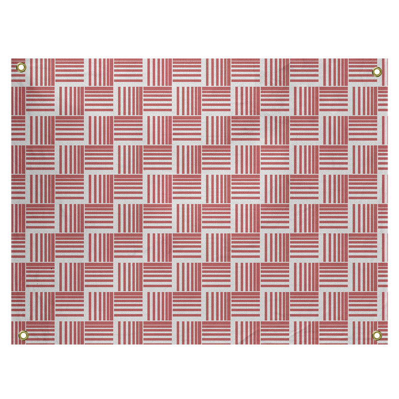 Tapisserie, H 59 po x l 80 po, Rouge/blanc