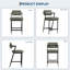 Ensemble de 6 tabourets de bar, chaises de comptoir rembourrées avec accoudoirs et repose-pieds, vert rétro-1403308313