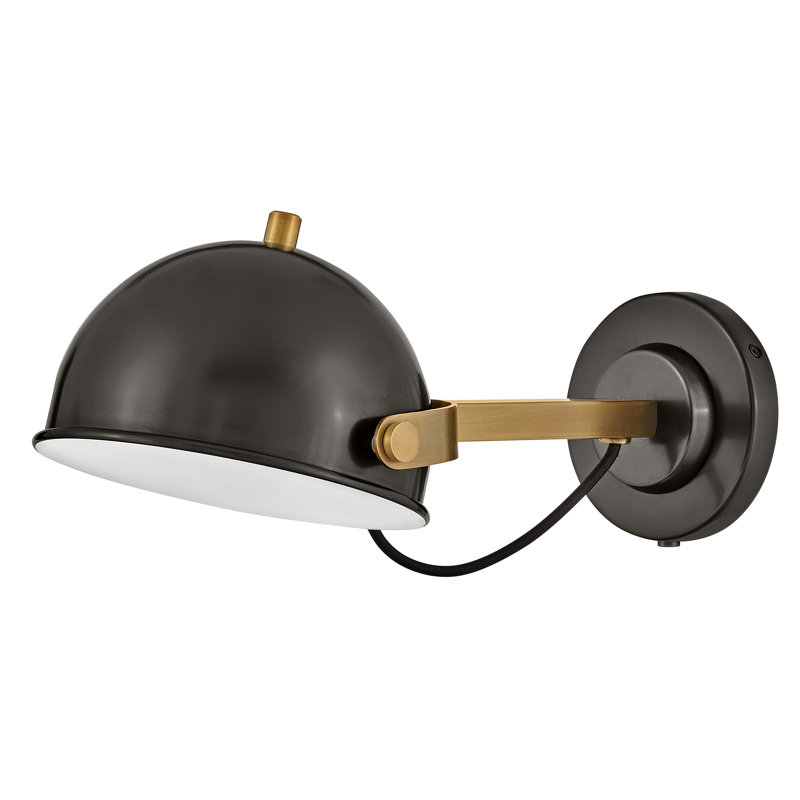 Spence Single Light Adjustable Plug-In Wall Sconce with On/Off Switch, Black