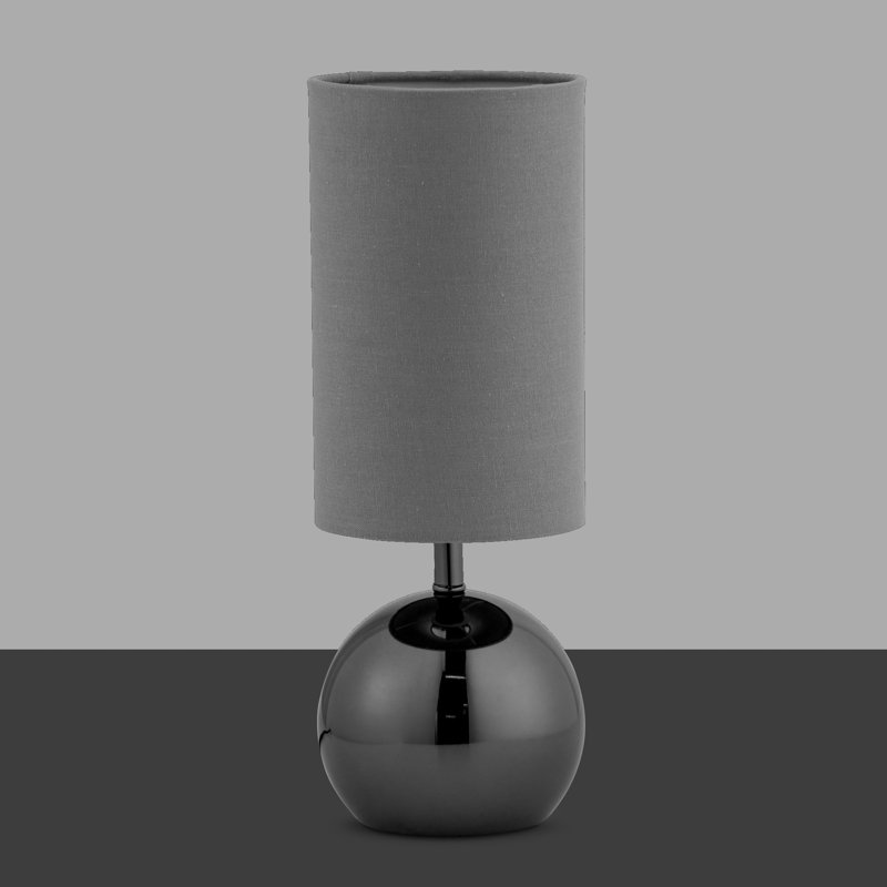 Kytalin 31.5Cm Metal Touch Ball Bedside Table Lamp, Black, Grey