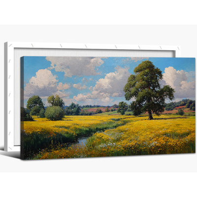  Printemps, art mural sur toile, photos de campagne française, grande nature, décor de paysage rétro pour le salon, 12 x 24 pouces