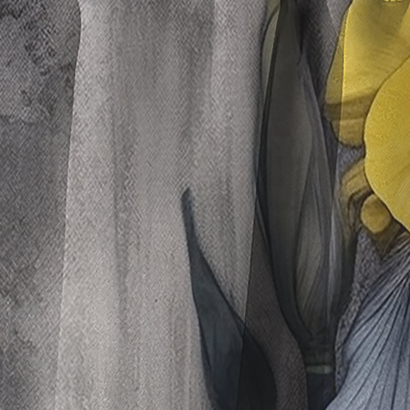 Rideau floral occultant jaune et jaune Iris I - 1 panneau, L 52 po x L 95 po