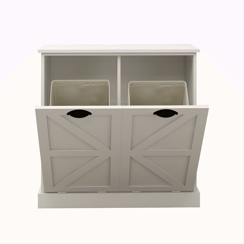 Armoire de trieur de linge inclinable à deux compartiments