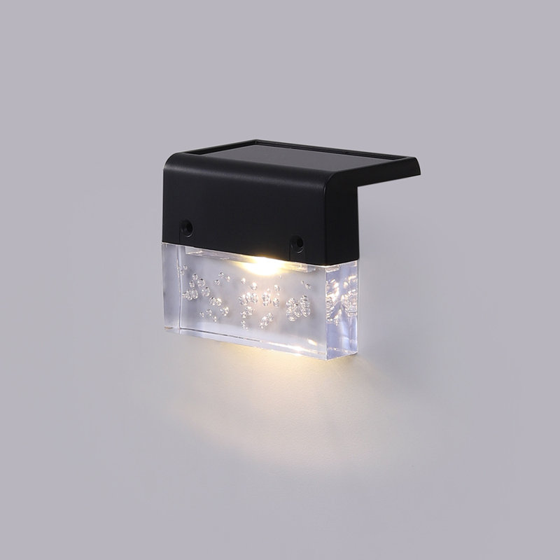 Cerine Matte Black Solar Powered Integrated LED Outdoor Wall Lantern with Dusk to Dawn