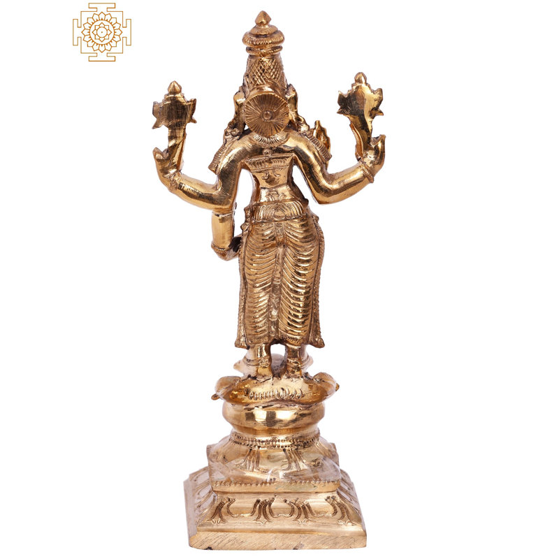 Déesse debout 7 po Durga | Madhuchista Vidhana (cire perdue) | Bronze Panchaloha de Swamimalai