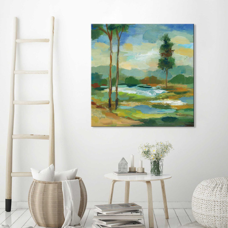 «Early Spring Landscape I», reproduction de peinture acrylique, H 18 po x l 18 po x P 1 po, Toile tendue