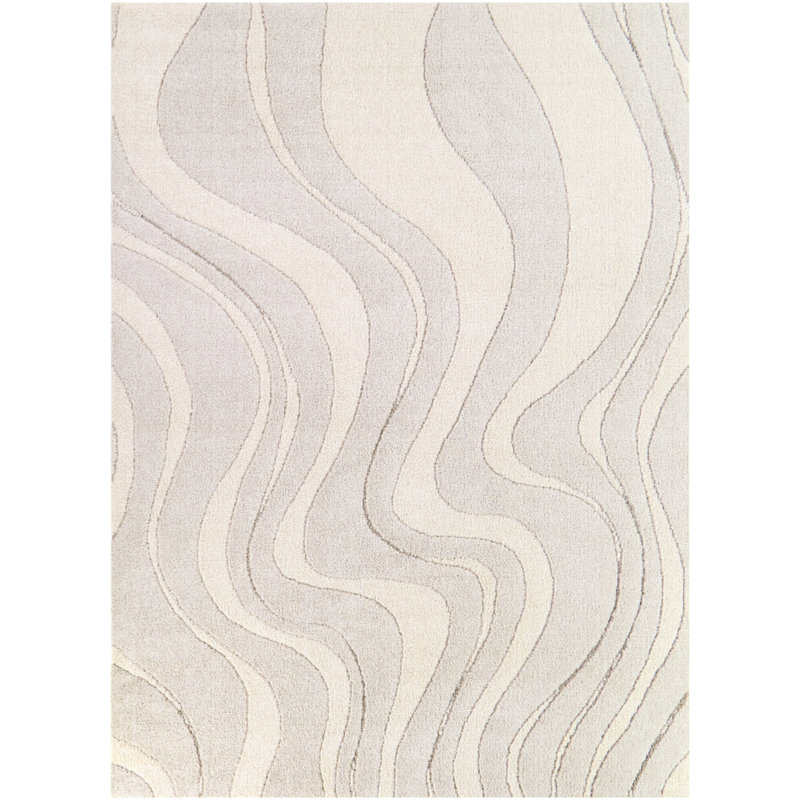 Rockmore Cream Abstract Striped Area Rug, Rectangle 7'10" x 10'