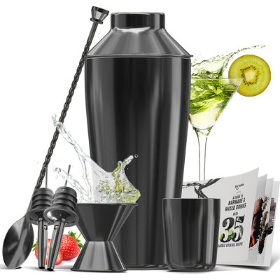 Joytable 8 Piece Stainless Steel Cocktail Shaker Bar Tool Set