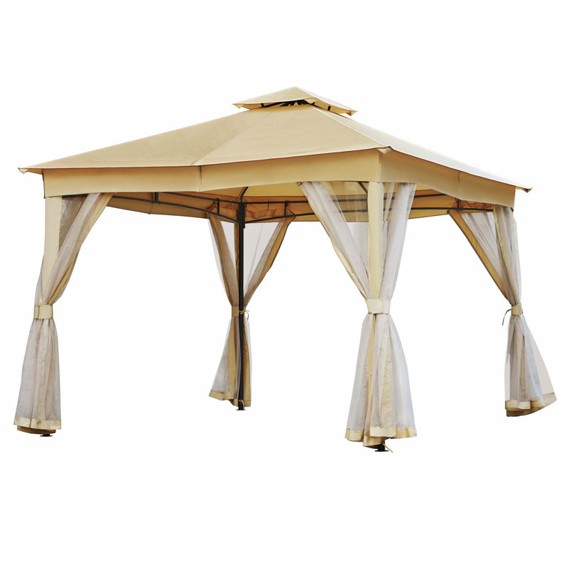 Tente d'extérieur avec double toit et moustiquaire, Beige