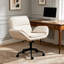 Bureau à domicile, coiffeuse et chambre à coucher | Chaise à accoudoirs pivotante compacte et ajustable en tissu beige-586456881
