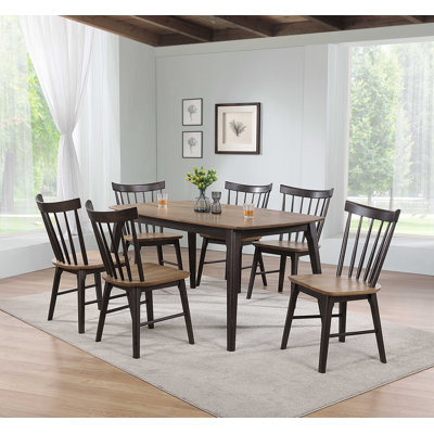 7-Piece Solid Wood Leg Dining Table Set