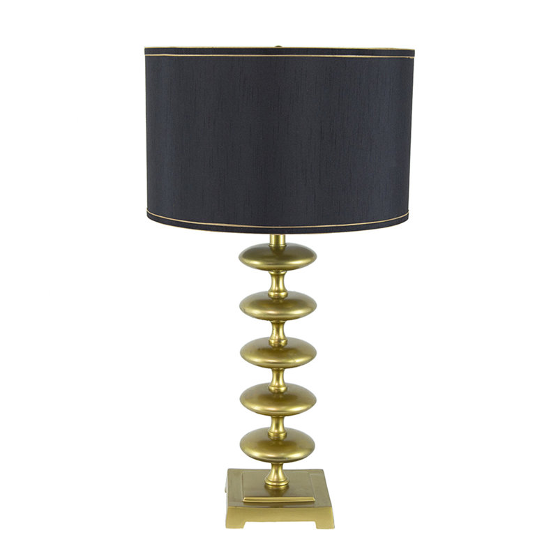Lampe de table or et noir 16 x 16 x 29,8 po avec disque contemporain