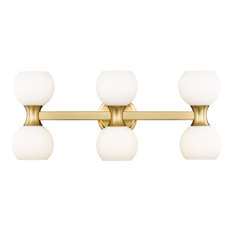 6 - Light Dimmable Vanity Light, Modern Gold