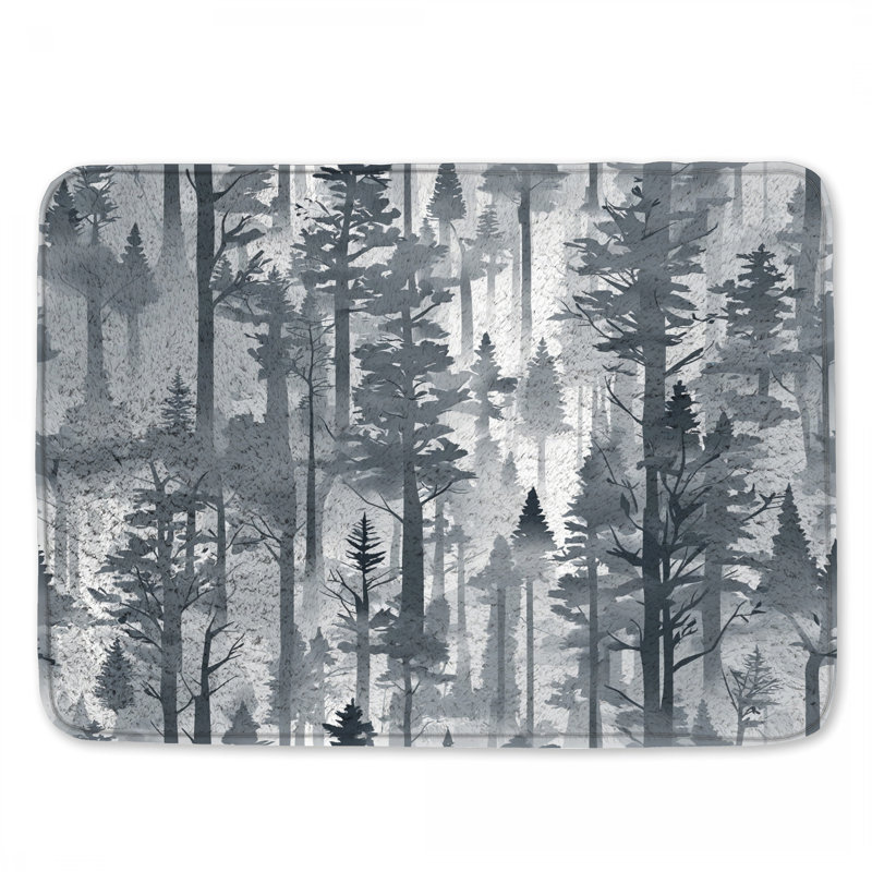 Tapis de bain Foggy Pine Forest, 34in W x 21in L