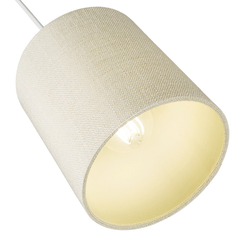 Ibiza 18cm H Linen Drum ( Screw On ), Cream, 18cm x 16cm x 16cm