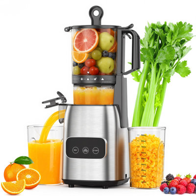 Extracteur de jus à pressage avancé à contrôle par pression: 5,4 po de largeur, moteur silencieux, rendement élevé - mastication de fruits entiers / légumes