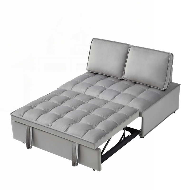 Armless Folding Sofa Bed, Gray