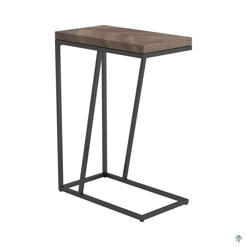 Table d'appoint à chevrons et sable noir