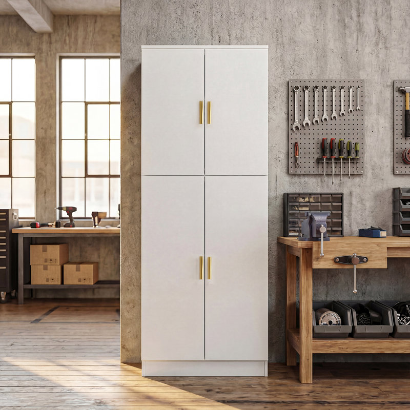Armoire de rangement pour garage à 61 portes H 61,3 po, Blanc
