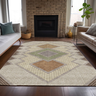 Tapis intérieur / extérieur brun lavable à la machine Xhevrie