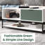 Table basse en bois blanc et vert avec tablettes et tiroir Watson