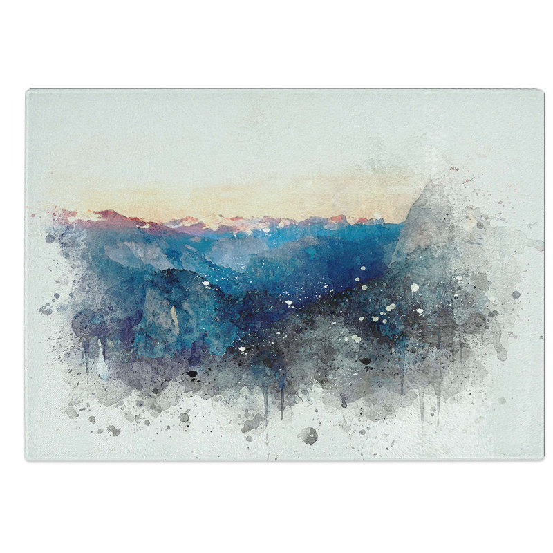 Glass Half Dome Falls in Abstract Chopping Board, 39 cm W x 28.5 cm L