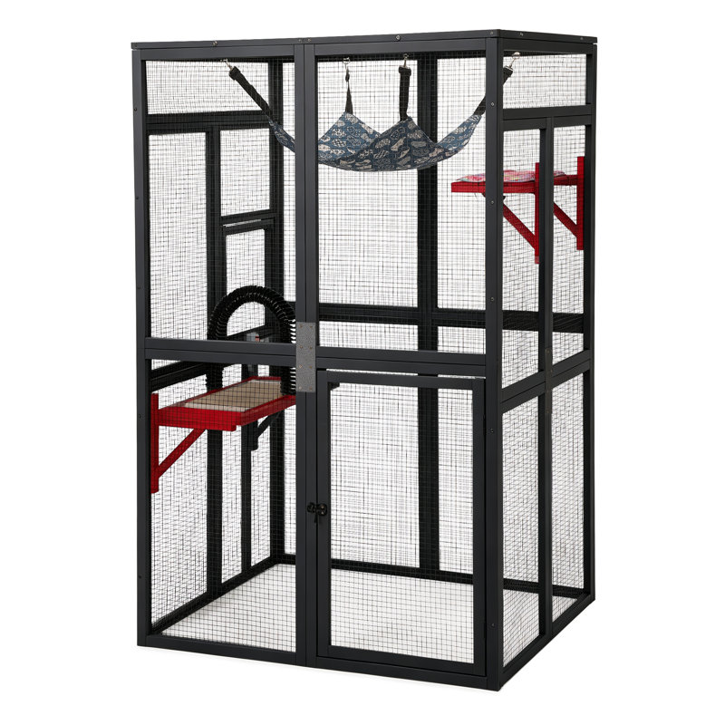 Cat Cage, Black/Red