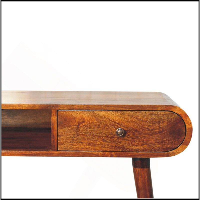Console ouverte Chestnut London, 1 tiroir, 1 rangement ouvert, pieds nordiques, brun