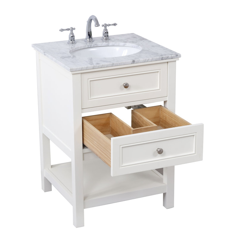 Ensemble de meuble-lavabo simple 24 po Bonsai, Blanc