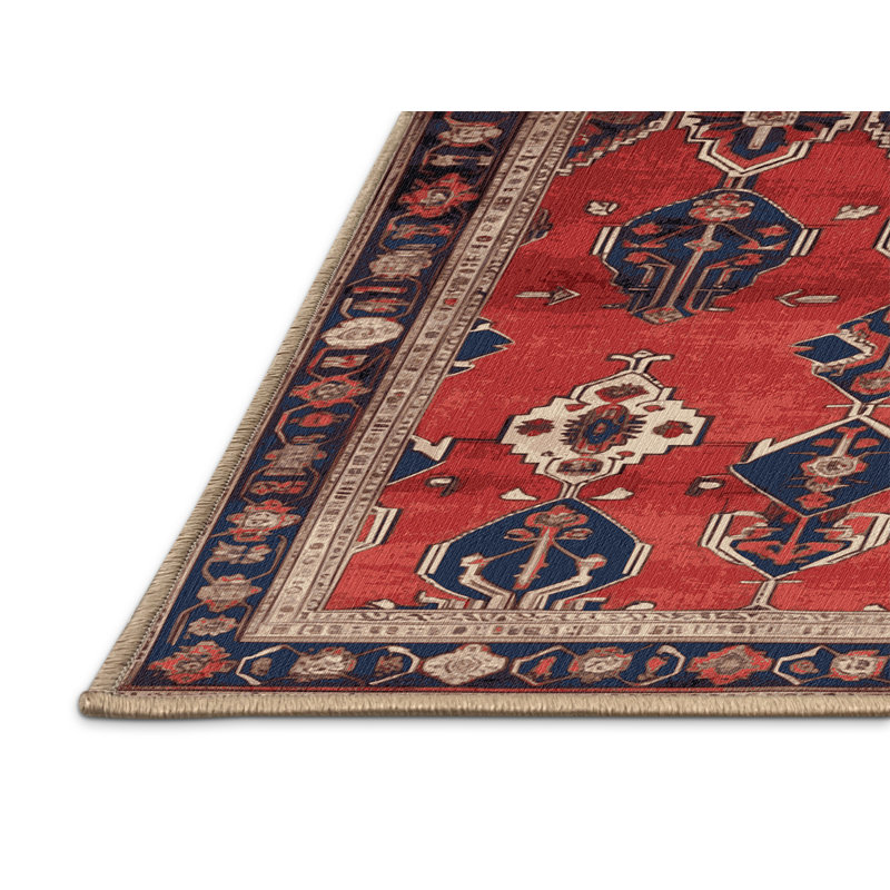 Machine Washable Persian Brown Area Rug, Rectangle 5' x 8'
