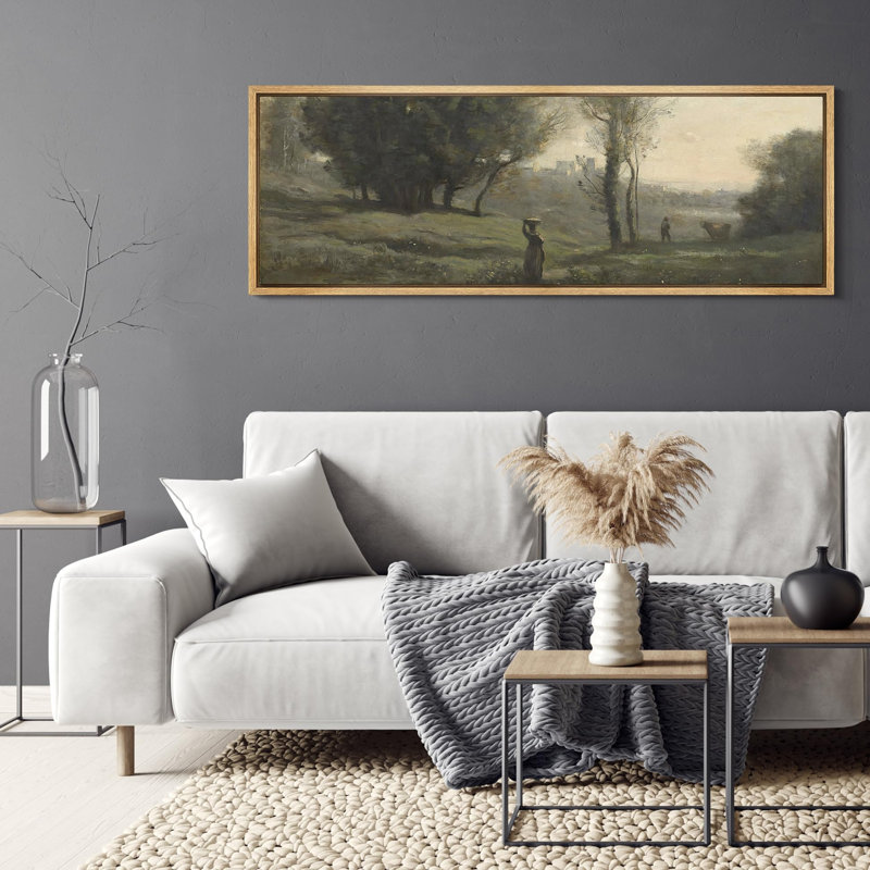 «Pastoral Elegance Tranquil Countryside», H 30 po x l 60 po, Noir, noir, noir, noir