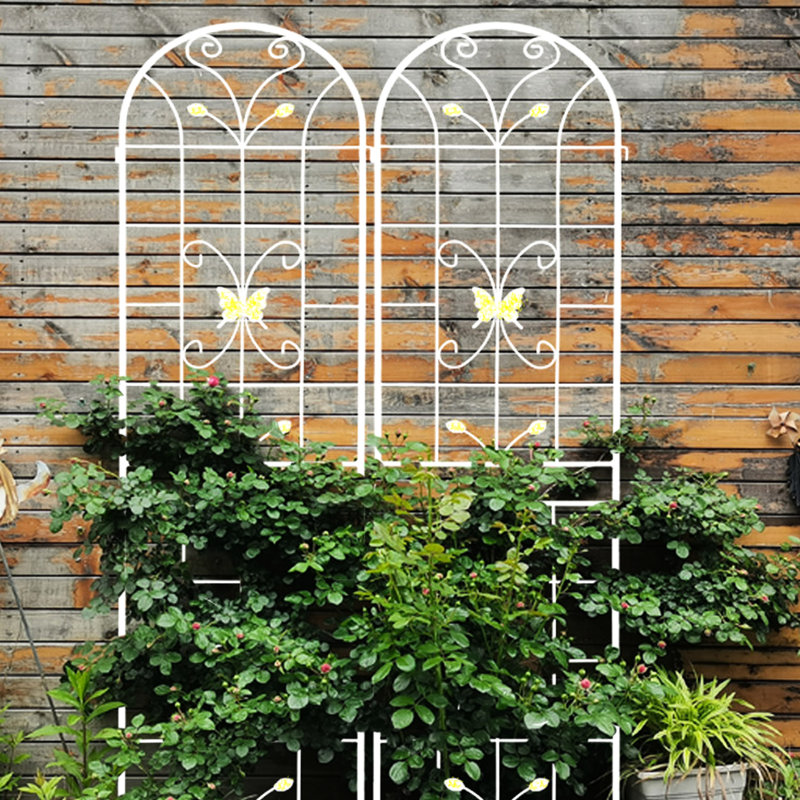 Treillis de jardin en métal 86,7 po x 19,7 po, paquet de 2 antidérapant blanc crème antirouille pour l'extérieur, support de plaisir 86,7 po x 19,7 po