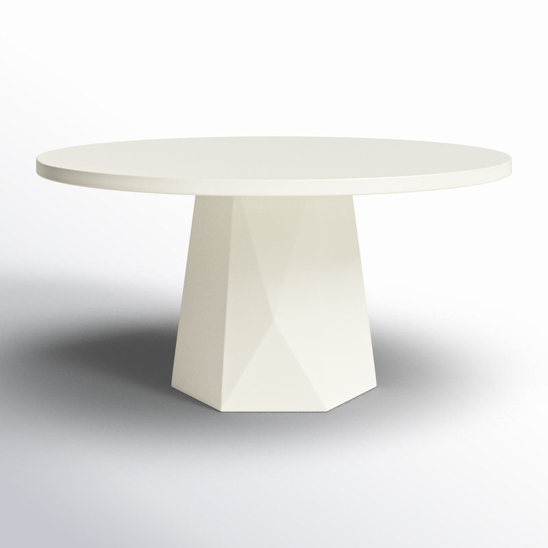 Schuller White Concrete Round Dining Table