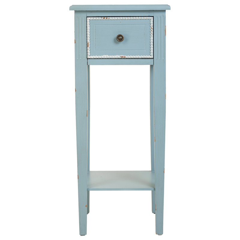 Kimonte 33cm W Solid + Manufactured Wood Bedside Table, Blue