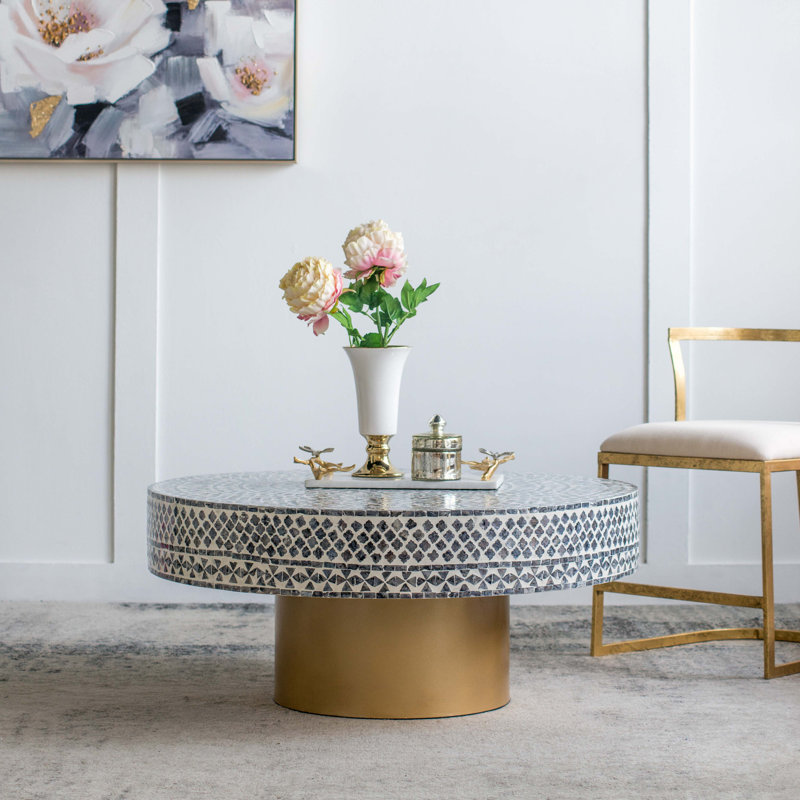 Table basse à piédestal Zaida, Gray