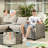Outdoor Furniture 7 Pieces Set With Ottoman-657412693