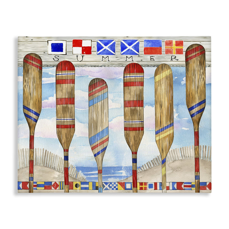 «Nautical Flags & Paddles», art mural sur toile par Ronnie Rooney, H 16 po x l 20 po