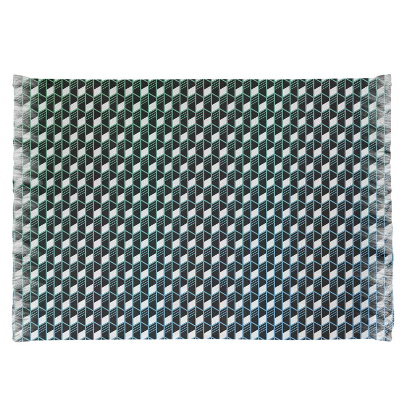 Tapis gris/noir à rayures géométriques dégradé Mcguigan, Non