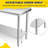 Stainless Steel Table Commercial Work Table,NSF Three Layer Workbench Heavy Duty Prep Worktable-100490297