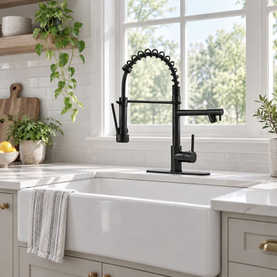 Pull Down Single Handle Kitchen Faucet with Accessories