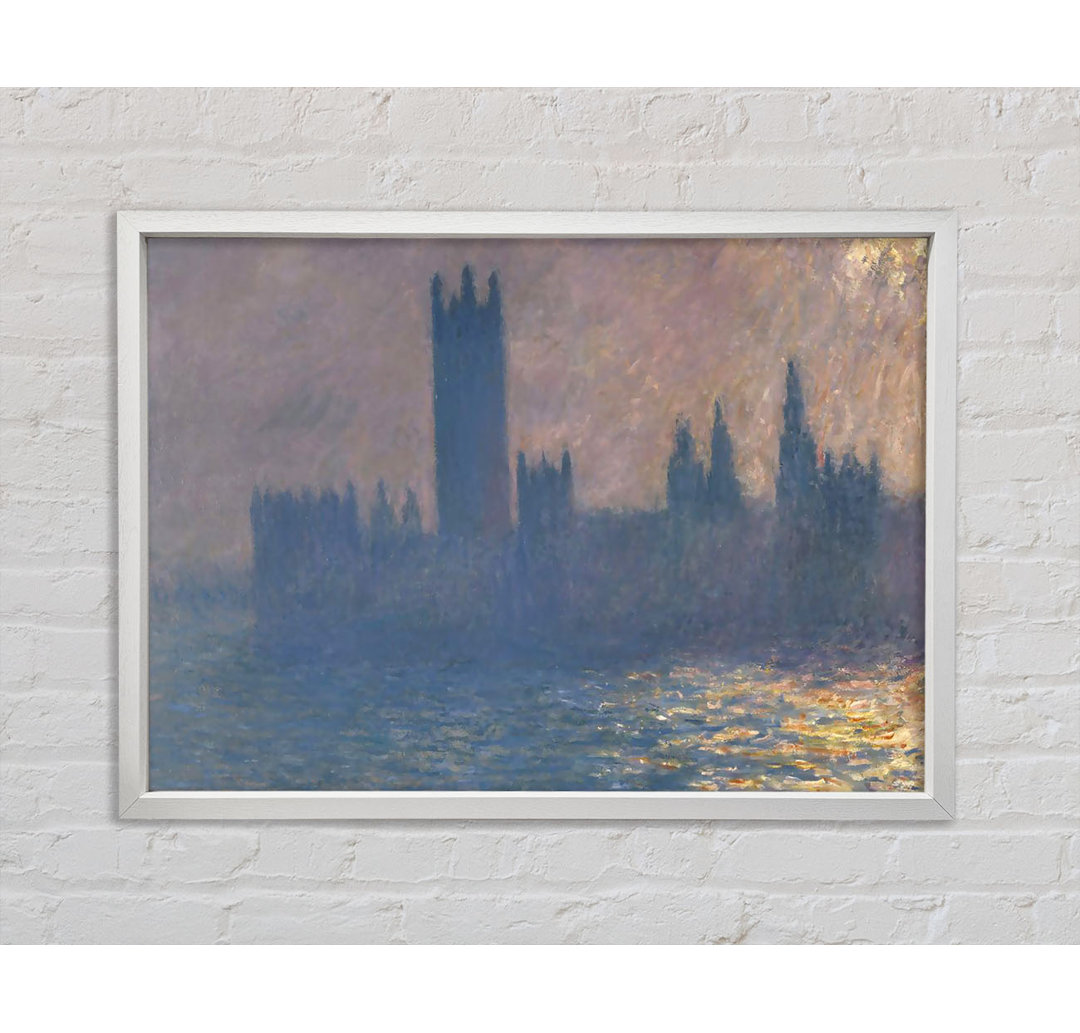 Monet Houses Of Parliament - Einzelbildrahmen Kunstdrucke auf Leinwand