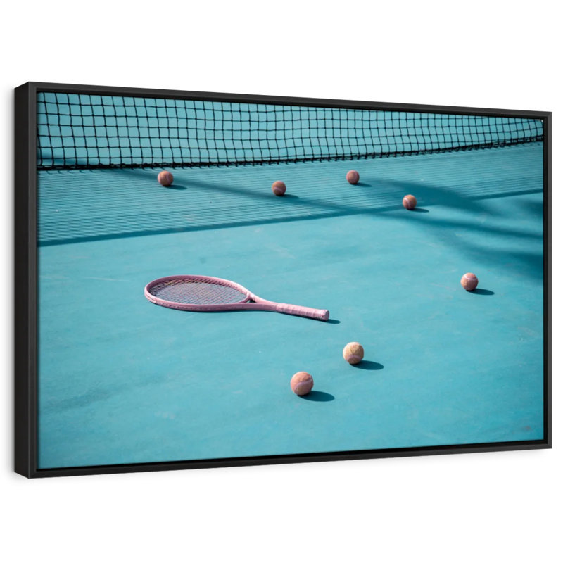 «Blue Court Tennis», art mural, H 13 po x l 9 po