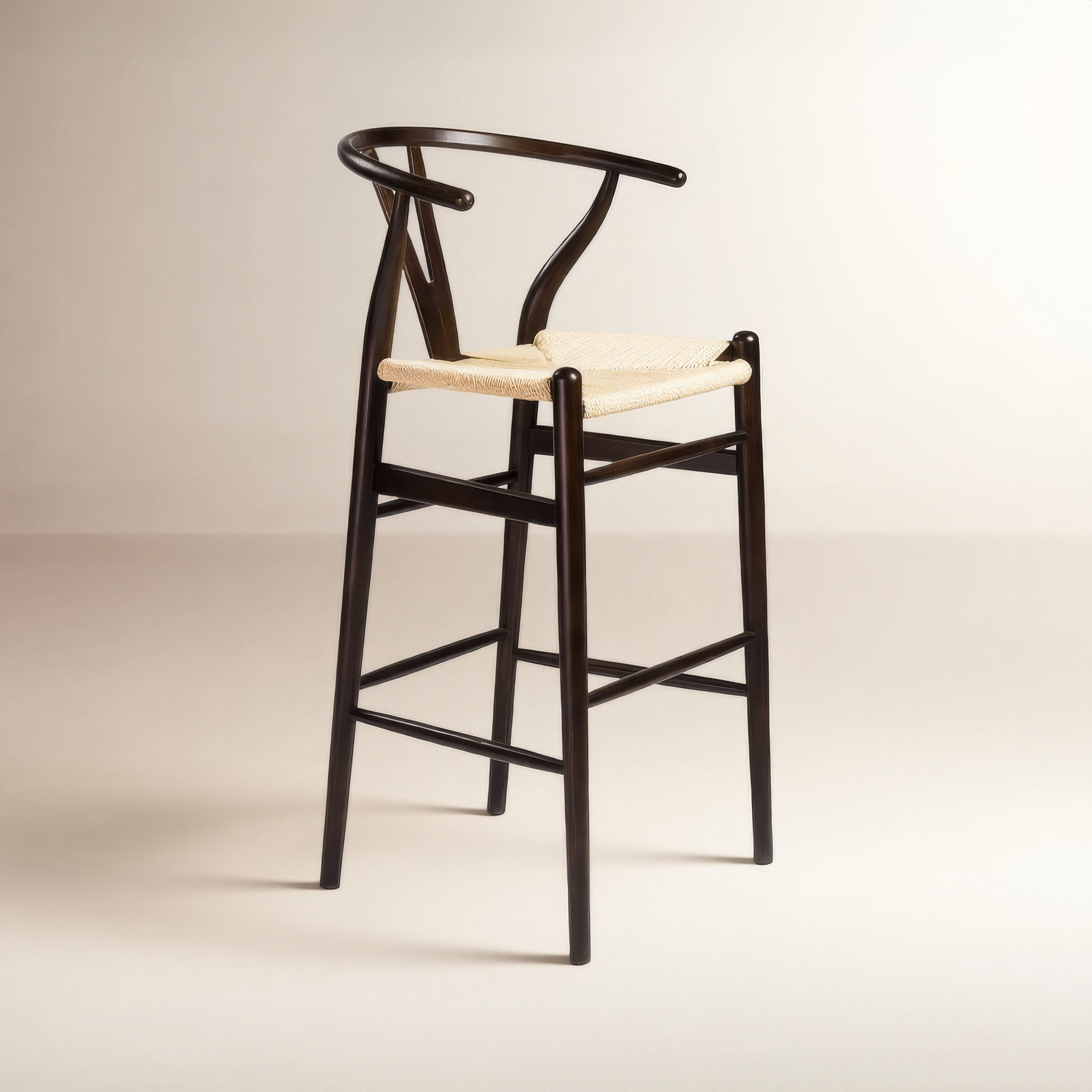 Fairbanks Solid Wood Bar/Counter Stool, Walnut, Bar Stool (30.3" Seat Height), Natural