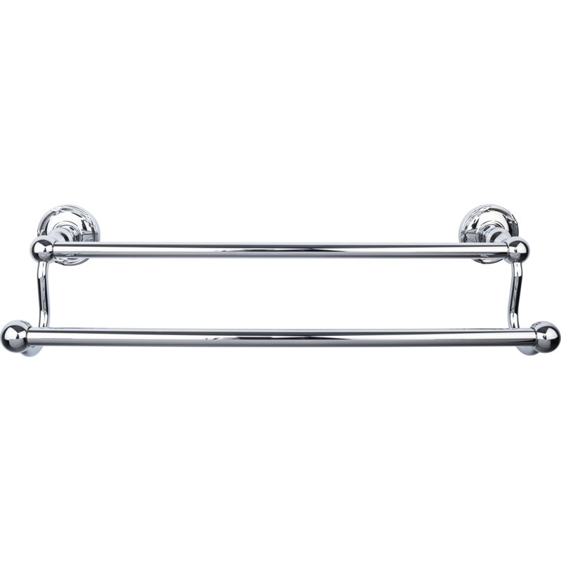 Edwardian Bath Double 20 1/2" Wall Mounted  Towel Bar, Polished Chrome