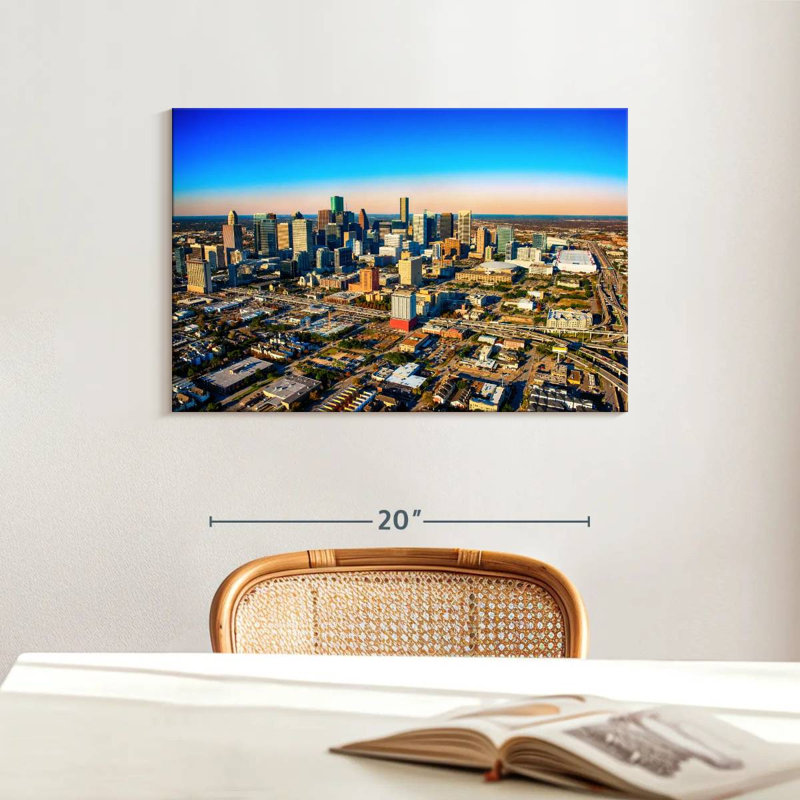 Vue du paysage urbain de Houston, H 16 po x l 24 po